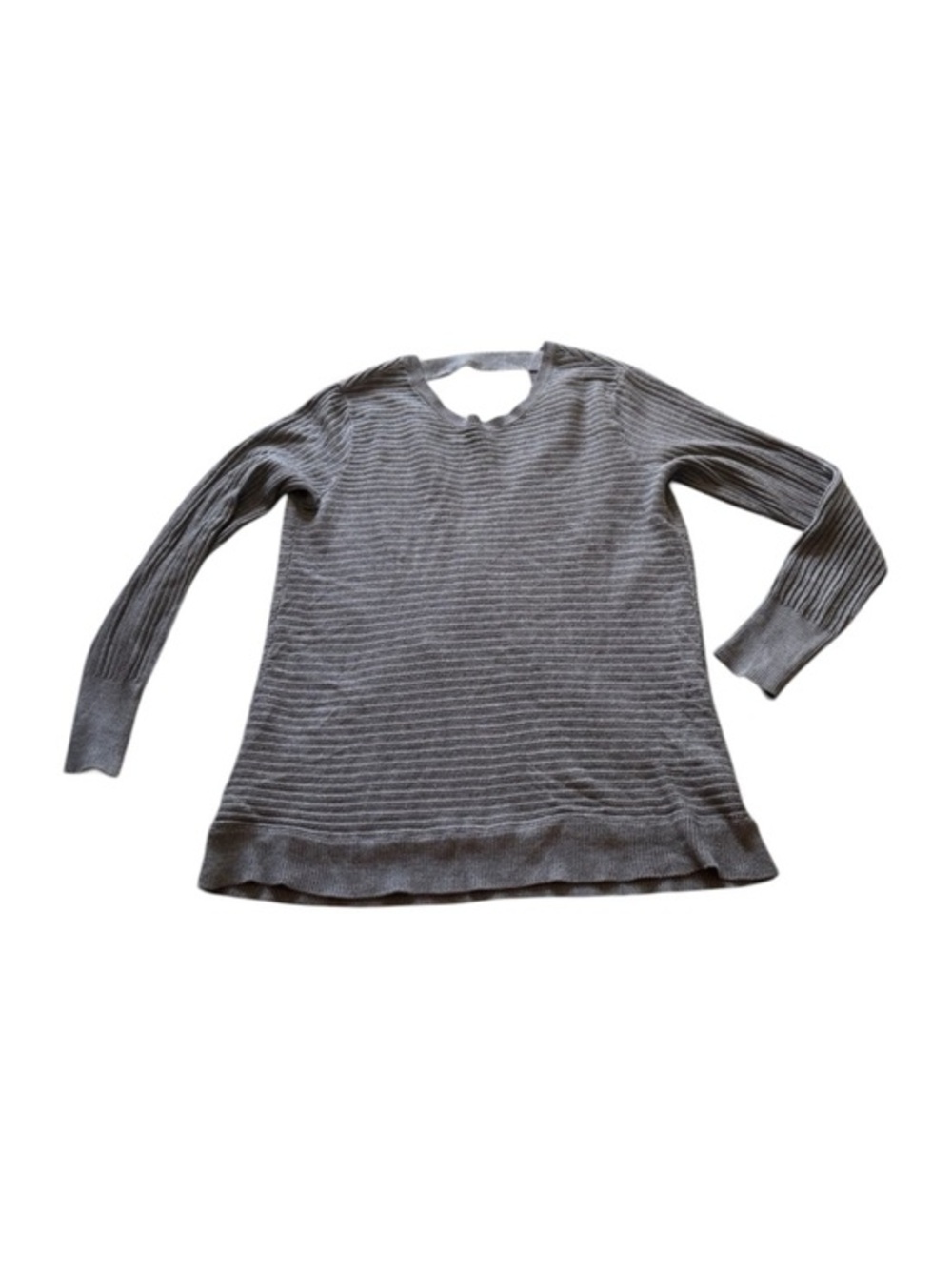 Soho Jeans Gray Ribbed Open Back Sweater Medium Lightweight Knit